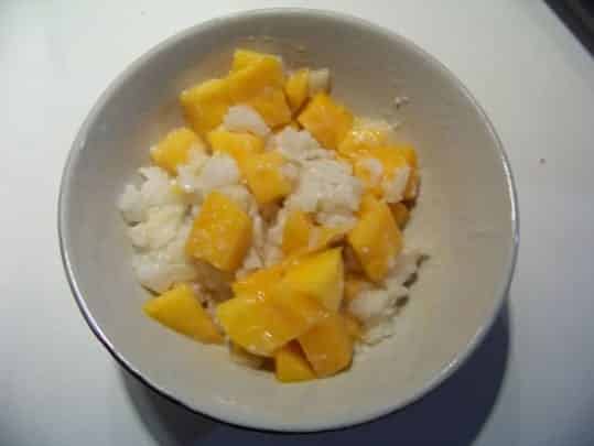 riz au lait de coco à la mangue